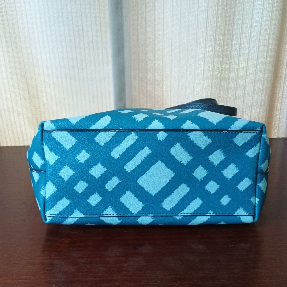Coach Plaid Leather Mini City Tote - Picture 4 of 5
